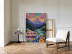 Vibrant Camper Van Landscape Canvas Art
