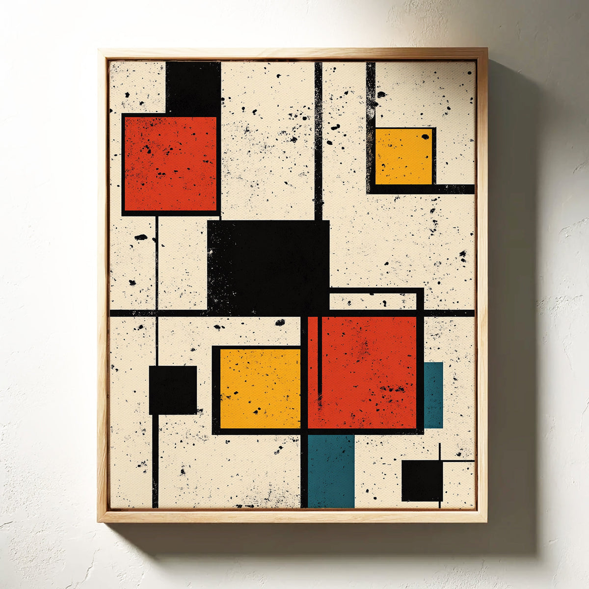 Primary Pulse – Geometric Modernist Splatter Art