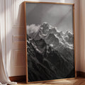 Monochrome Majesty – Black & White Alpine Mountain Print