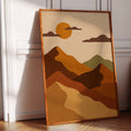 Vintage Sunset Mountain Landscape Art Print
