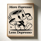 Caffeinated Cheer - Retro Coffee Art Print