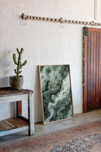 "Emerald Dreams" - Abstract Green Marble Art Print