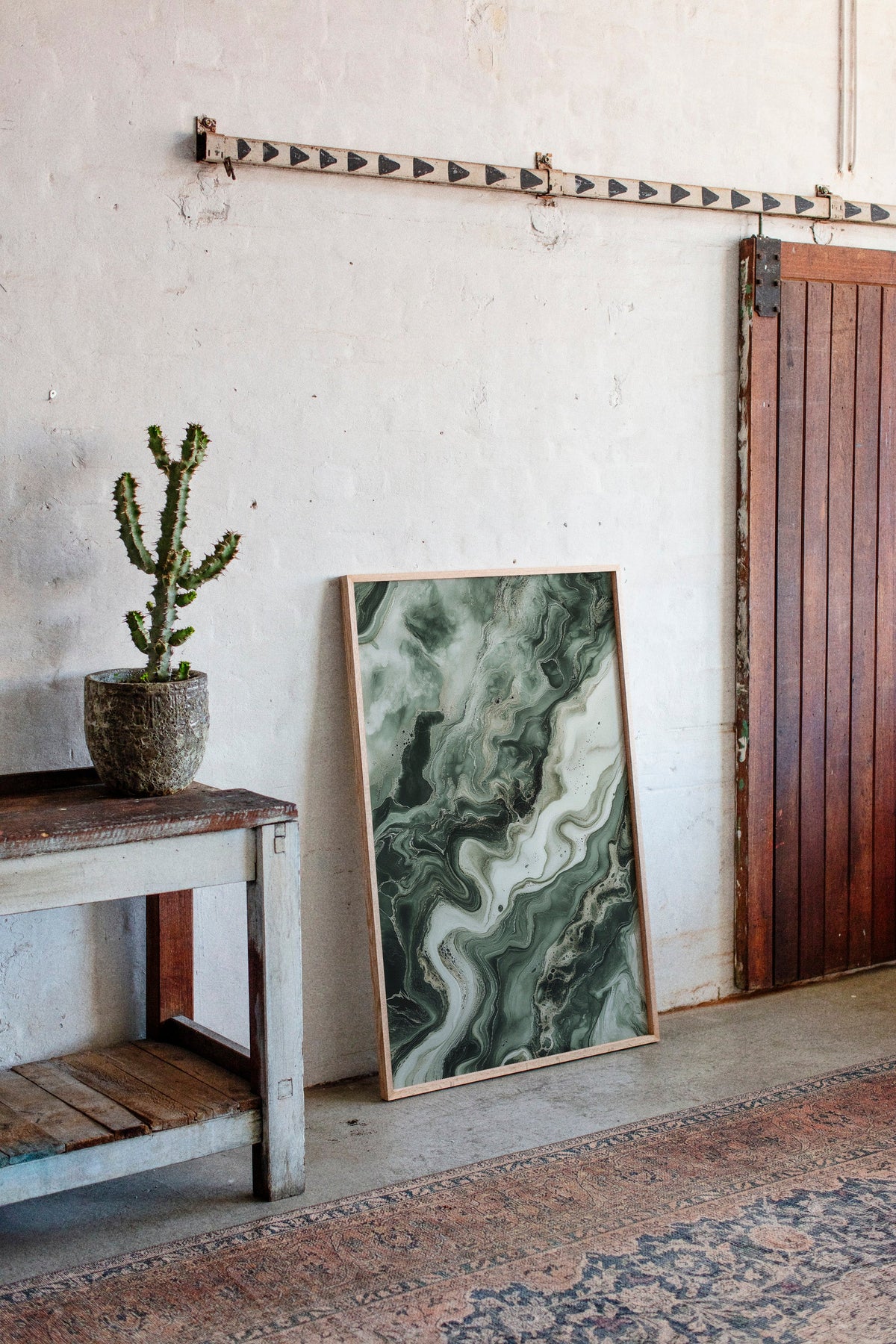 "Emerald Dreams" - Abstract Green Marble Art Print