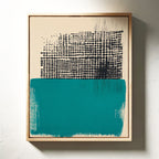 Modern Abstract Art Print in Teal and Black