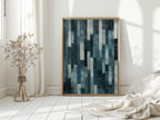 Midnight Panels – Abstract Vertical Woodgrain Art Print