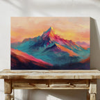 Vibrant Sunset Mountain Landscape Art Print