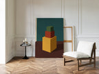 Minimalist Geometric Art Print - Bold Colorful Cubes