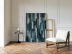 Midnight Panels – Abstract Vertical Woodgrain Art Print