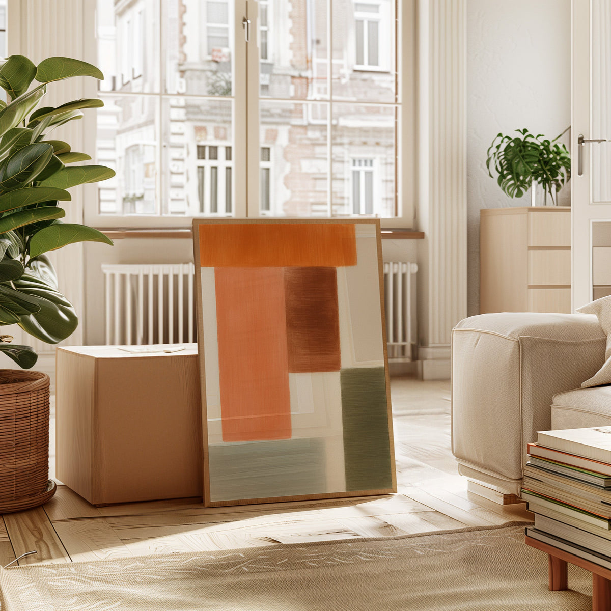 Earthy Harmony - Abstract Geometric Canvas Art