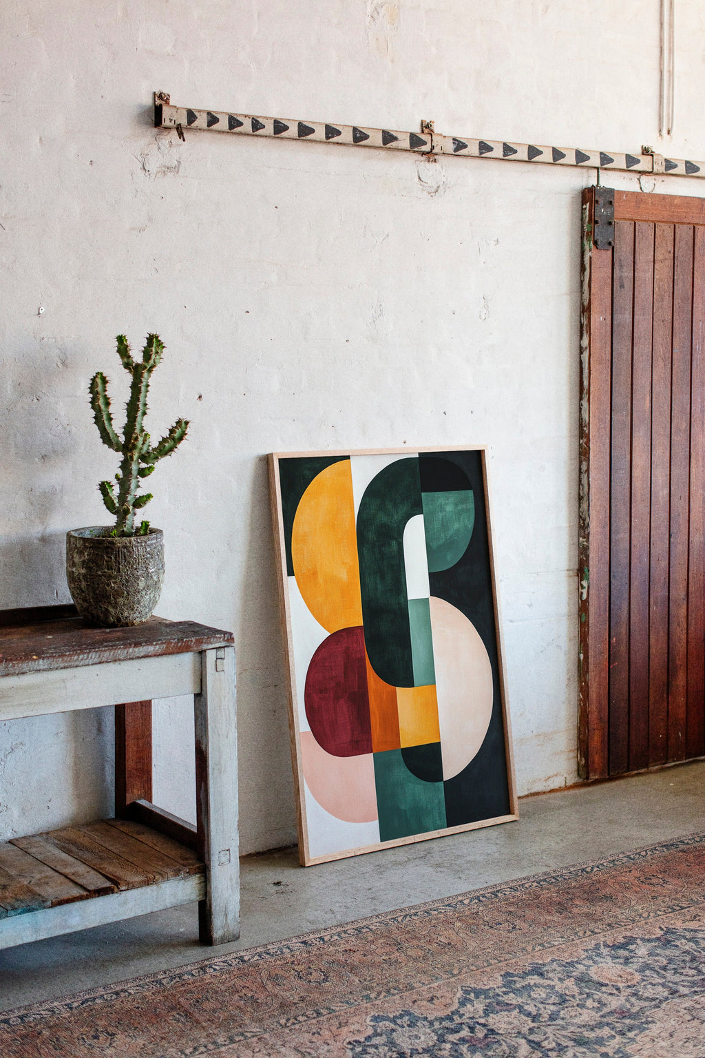 “Modern Balance” – Bold Mid-Century Abstract Geometric Print