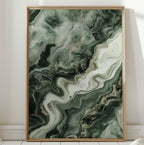 "Emerald Dreams" - Abstract Green Marble Art Print