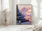 Enchanting Winter Mountain Lake Art Print