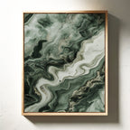 "Emerald Dreams" - Abstract Green Marble Art Print