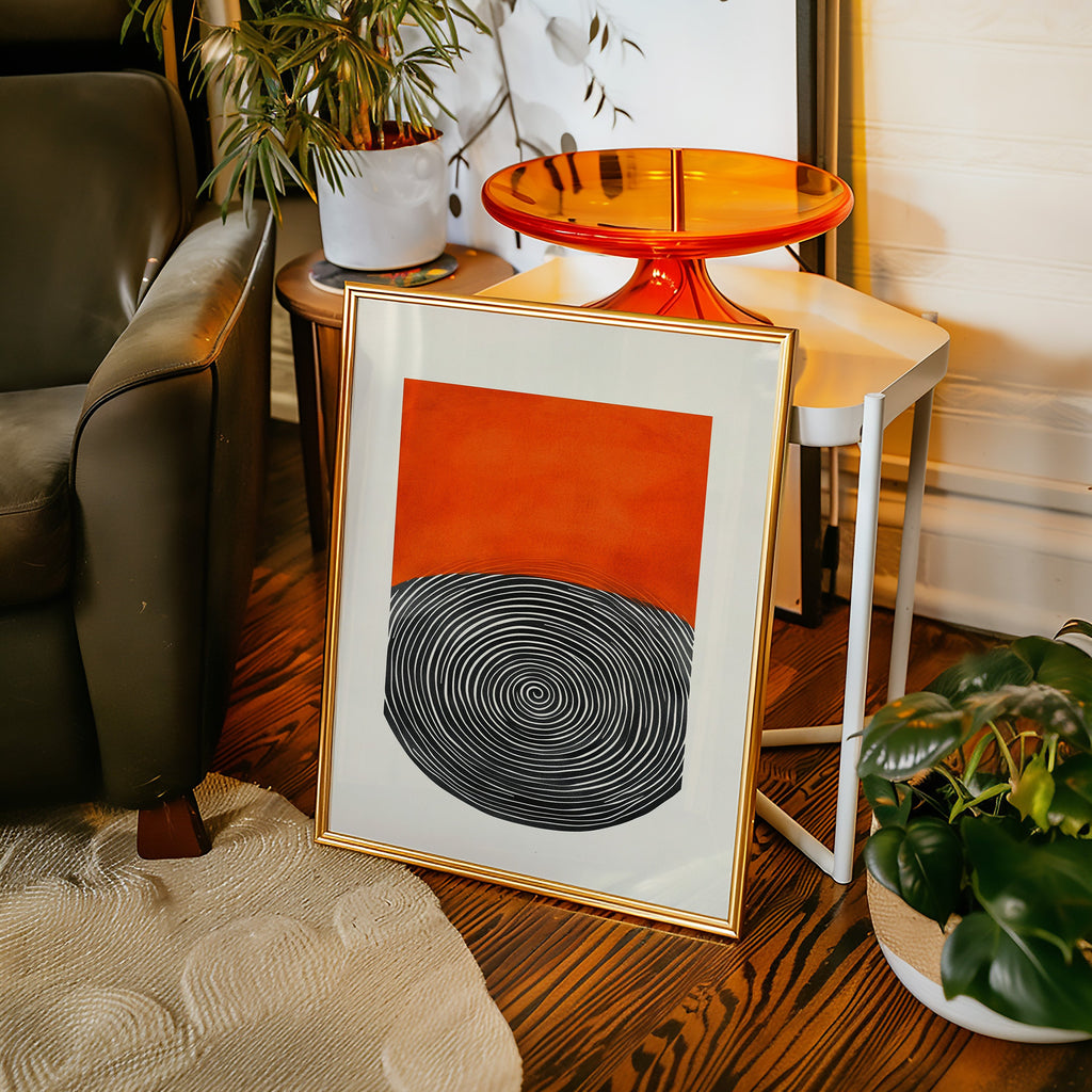 Vortex Sunset - Abstract Geometric Art Print