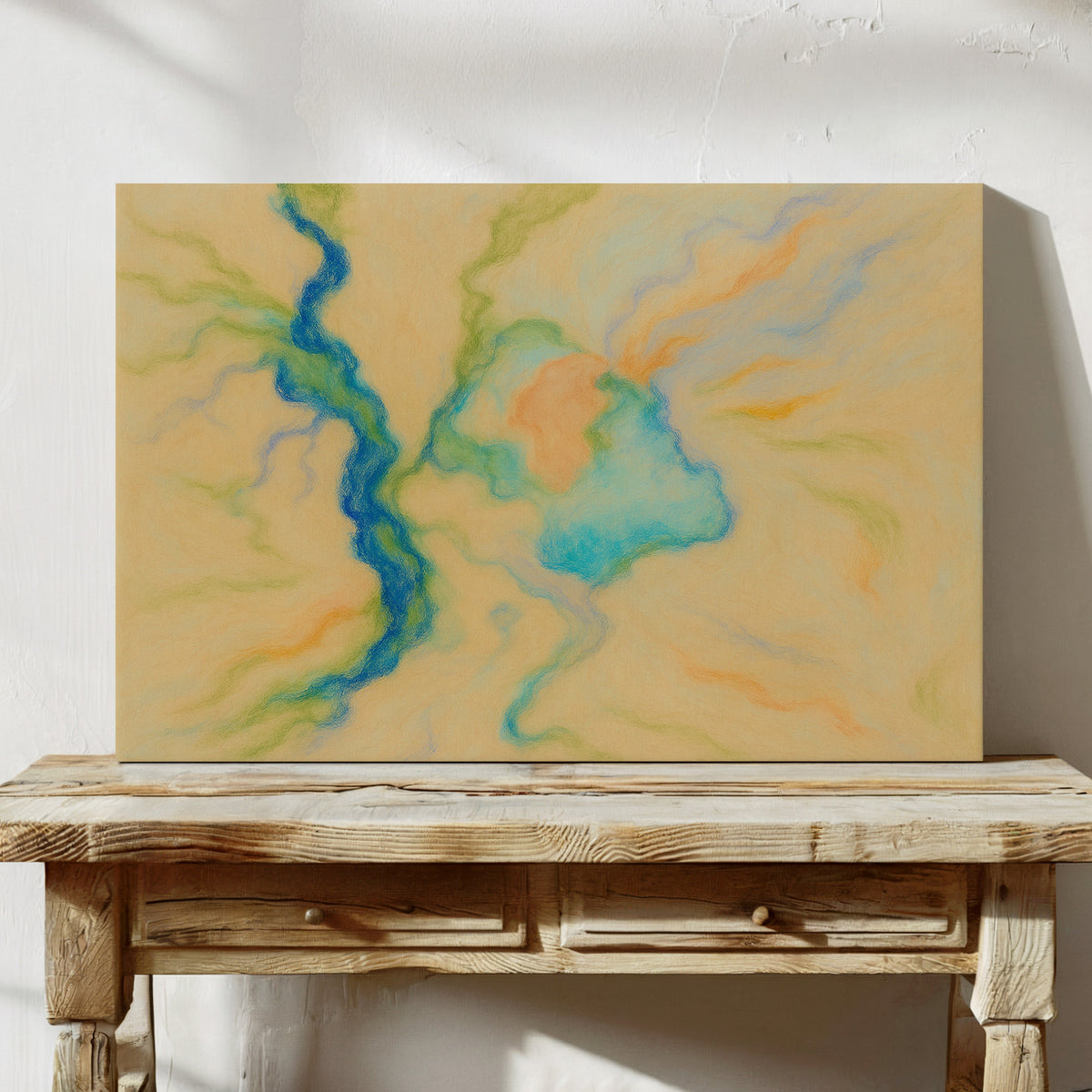 Vibrant Abstract Pastel River Art Print