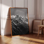 Monochrome Majesty – Black & White Alpine Mountain Print