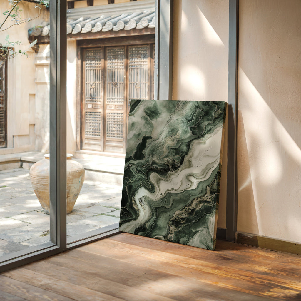 "Emerald Dreams" - Abstract Green Marble Art Print