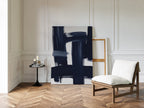 Midnight Crossings – Bold Navy Abstract Brush Art