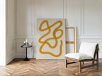 Golden Drift – Minimal Abstract Line Art Print