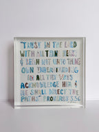 Proverbs 3:5-6 Neutral Acrylic Tabletop Art