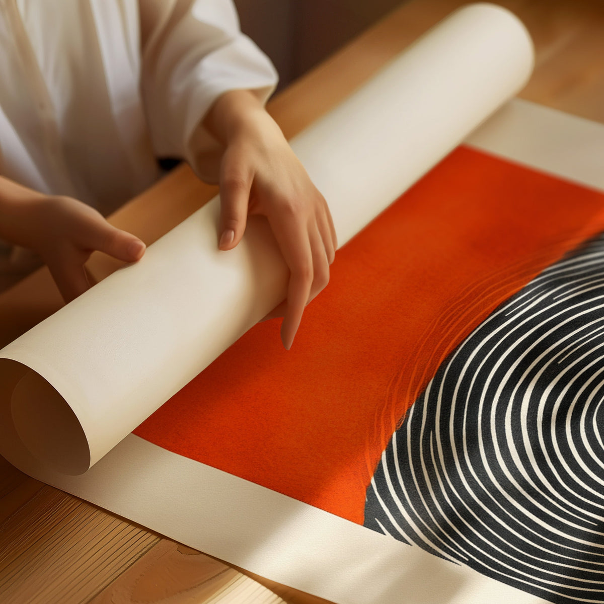 Vortex Sunset - Abstract Geometric Art Print