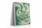 Emerald Waves: Abstract Fluid Art Print