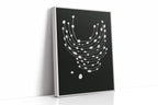 Minimalist Abstract White Dots on Black Canvas