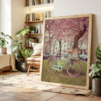 Bicycle Beneath Blossoming Canopy