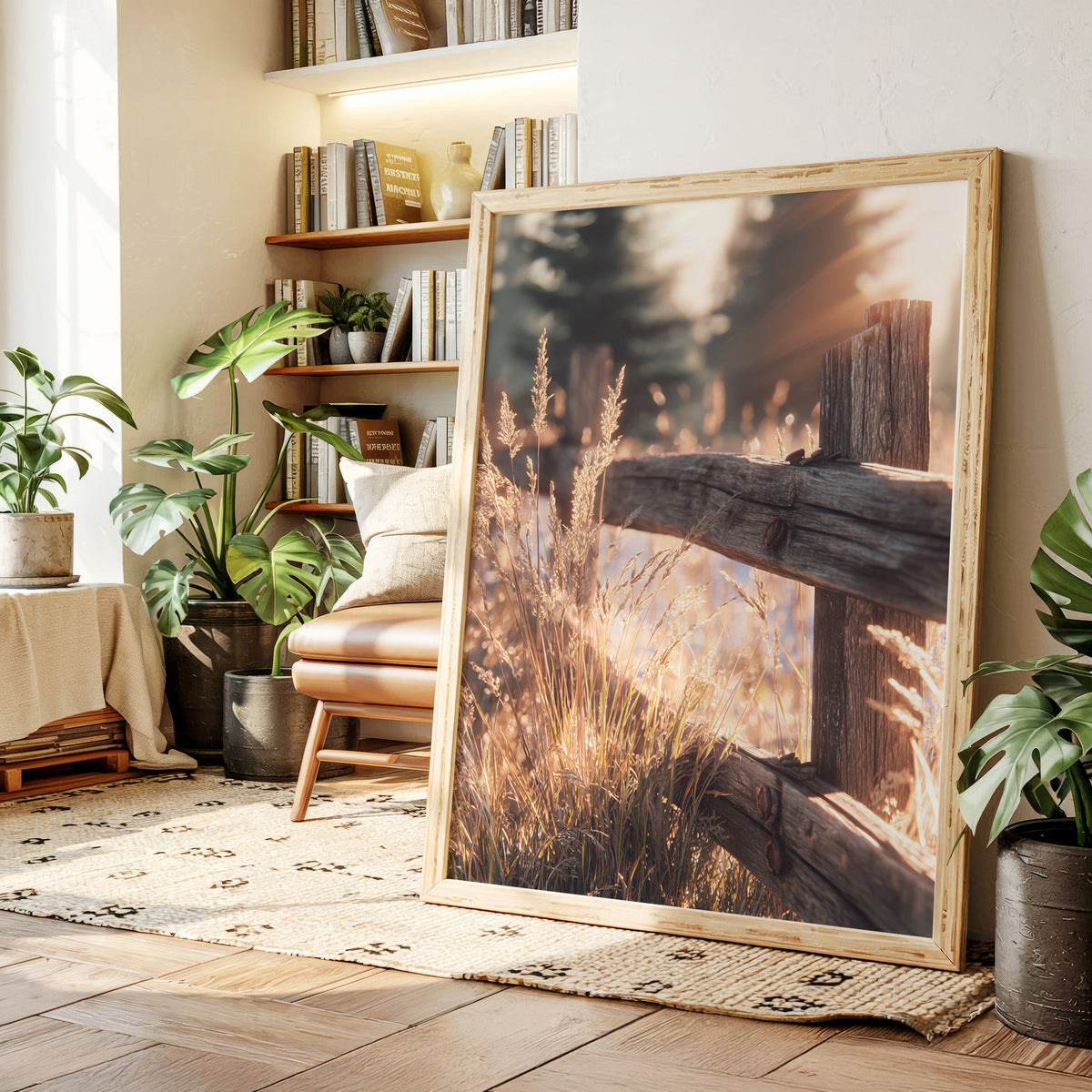 Golden Light on Weathered Wood