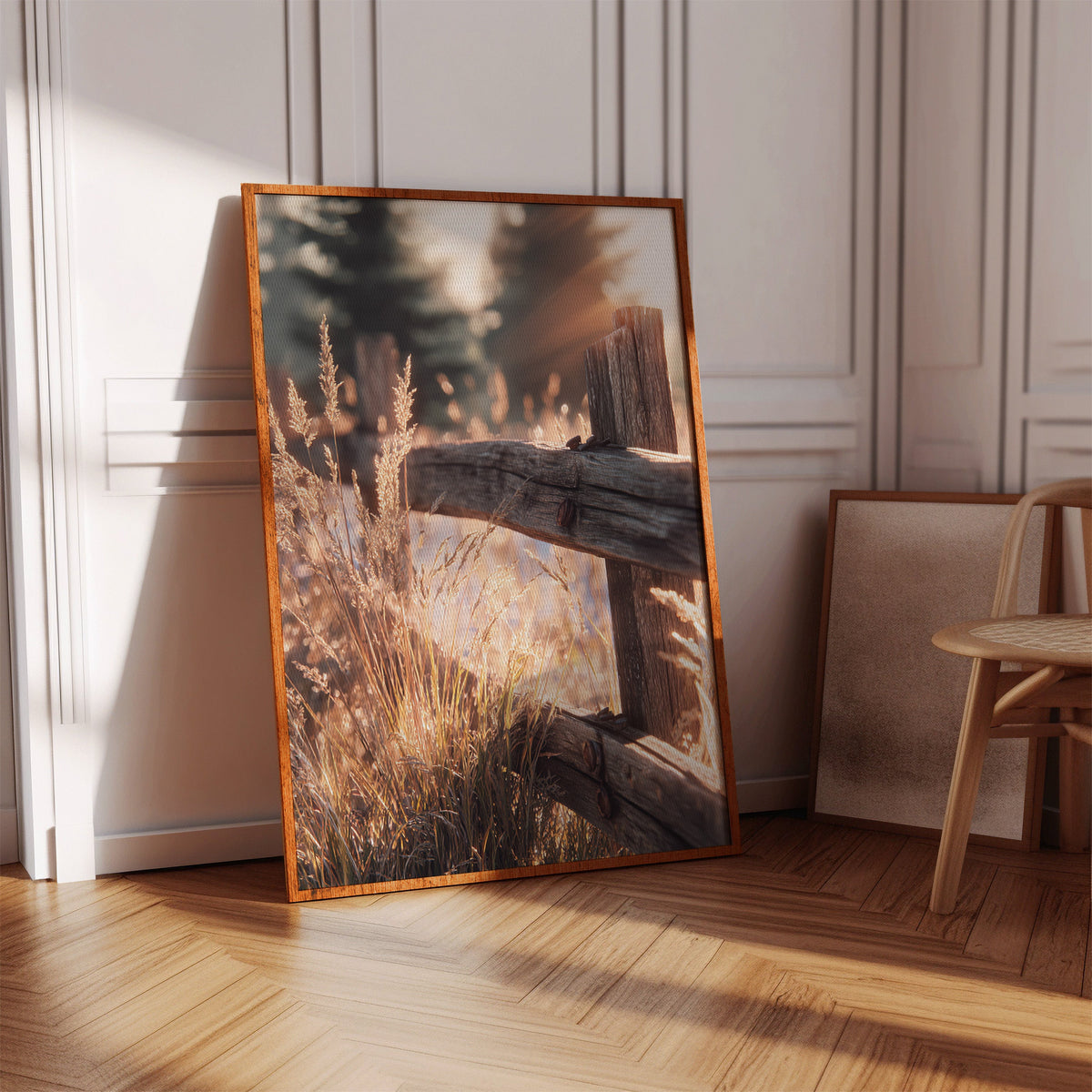 Golden Light on Weathered Wood