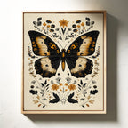 Gilded Monarch - Vintage Butterfly & Floral Art