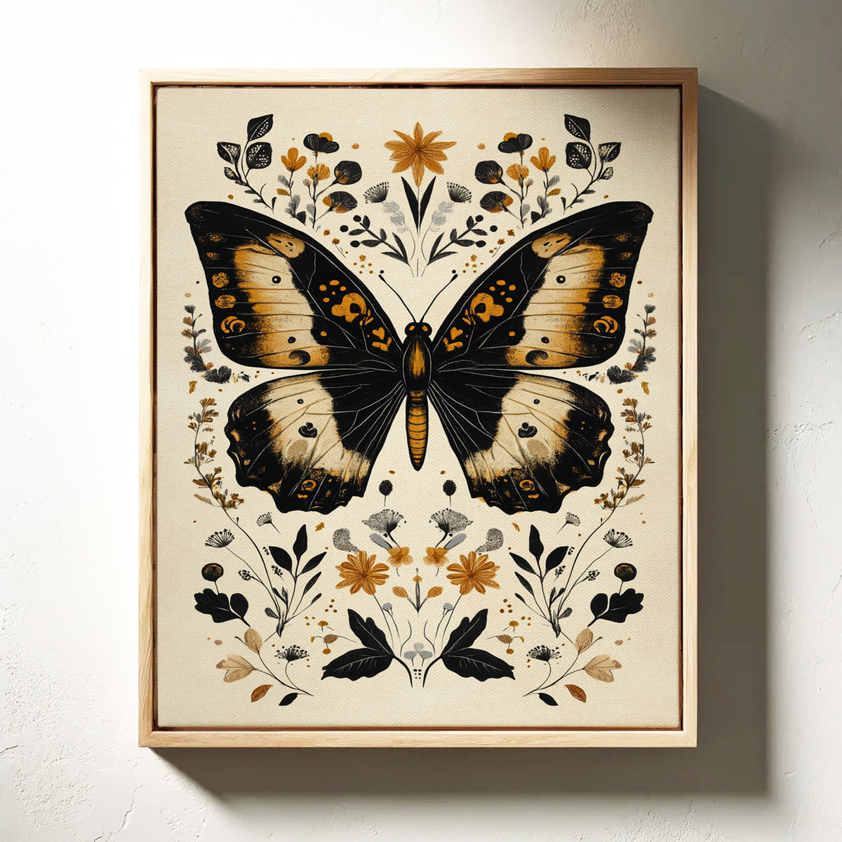 Gilded Monarch - Vintage Butterfly & Floral Art