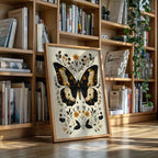 Gilded Monarch - Vintage Butterfly & Floral Art