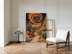 Pathway Through Fiery Blooms