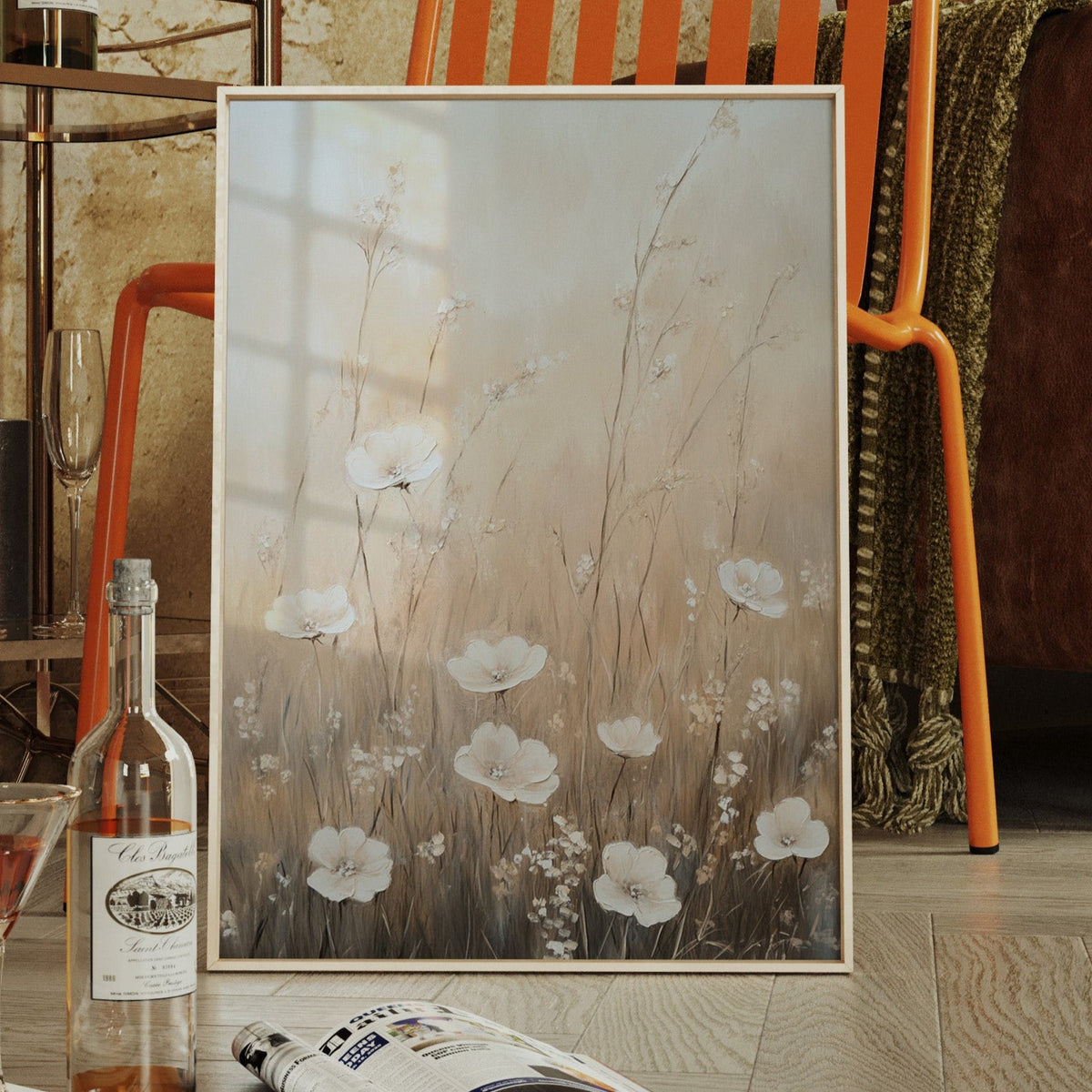 Serenity in Beige Blossoms