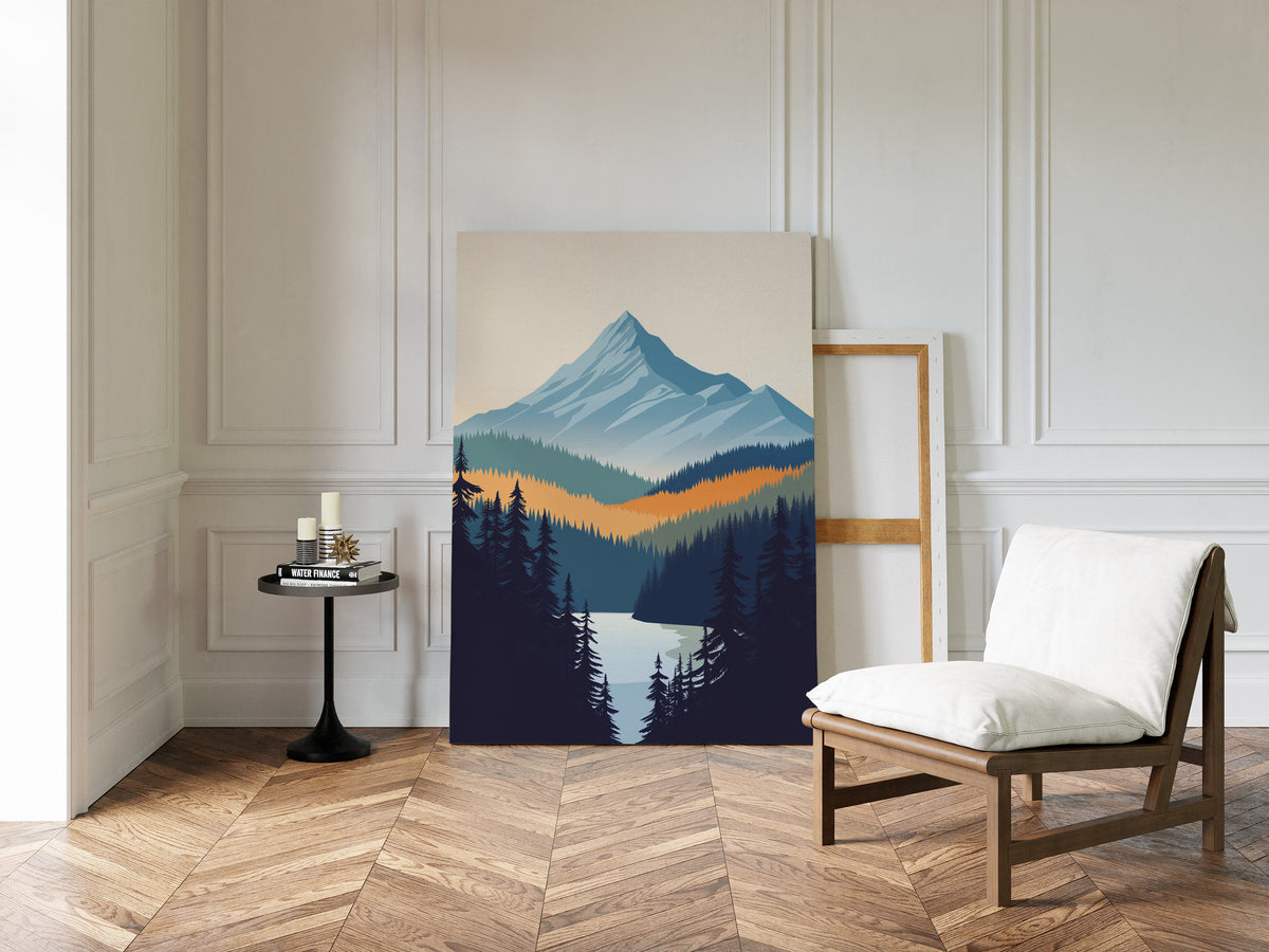Serene Peaks - Modern Mountain Landscape Print