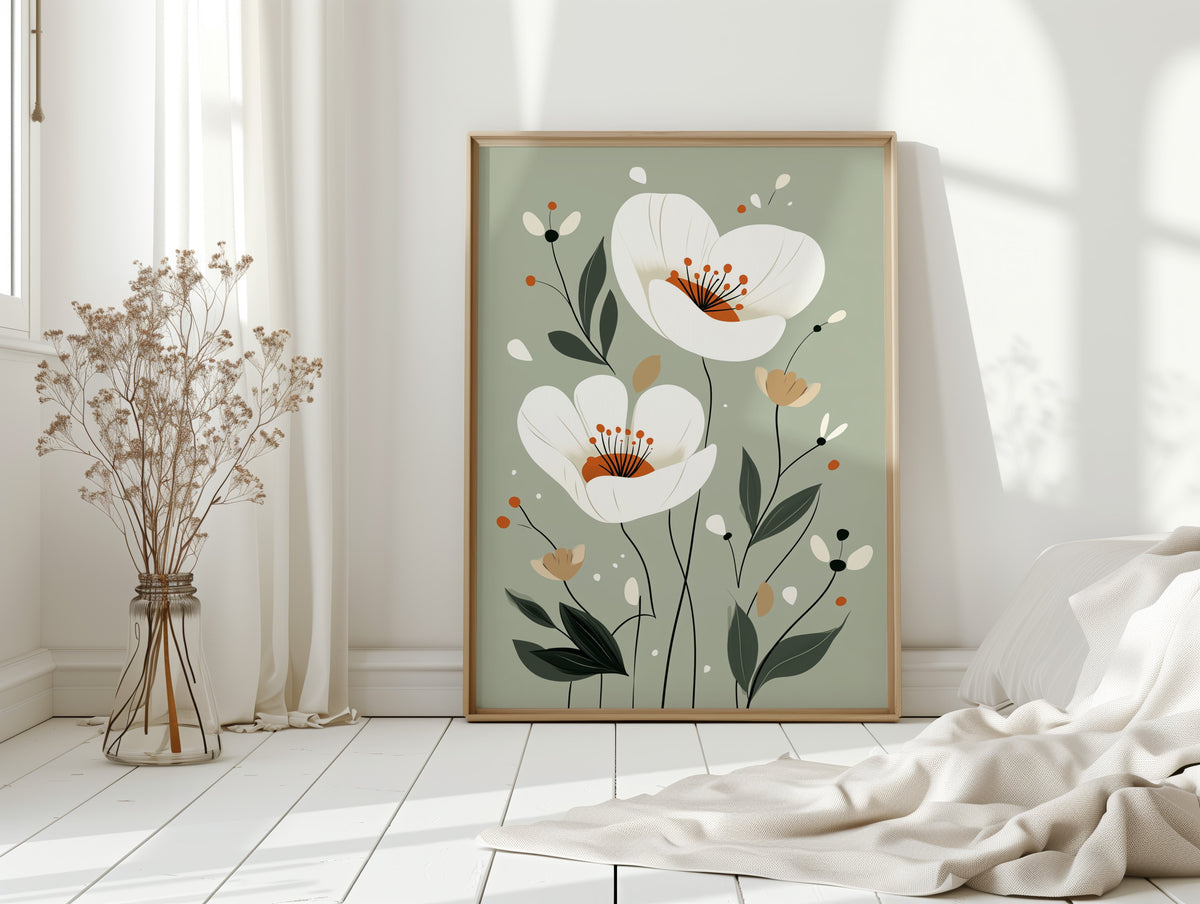 Tranquil Blossoms - Minimalist Floral Art