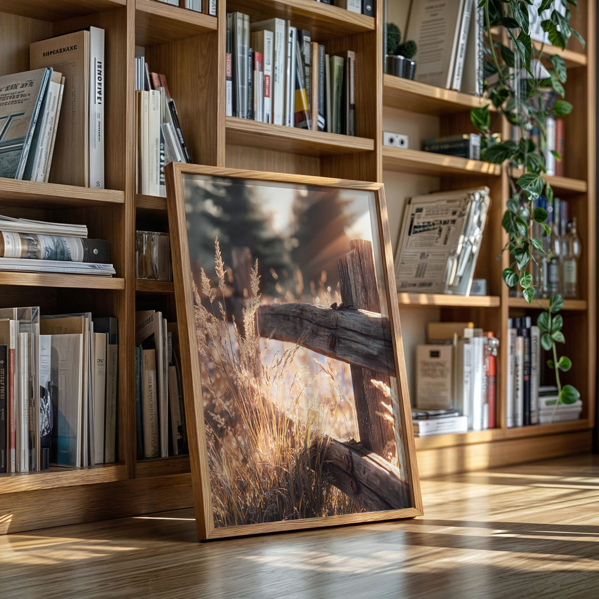 Golden Light on Weathered Wood
