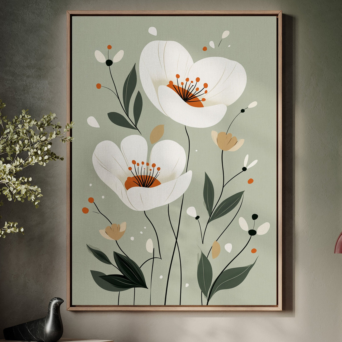 Tranquil Blossoms - Minimalist Floral Art