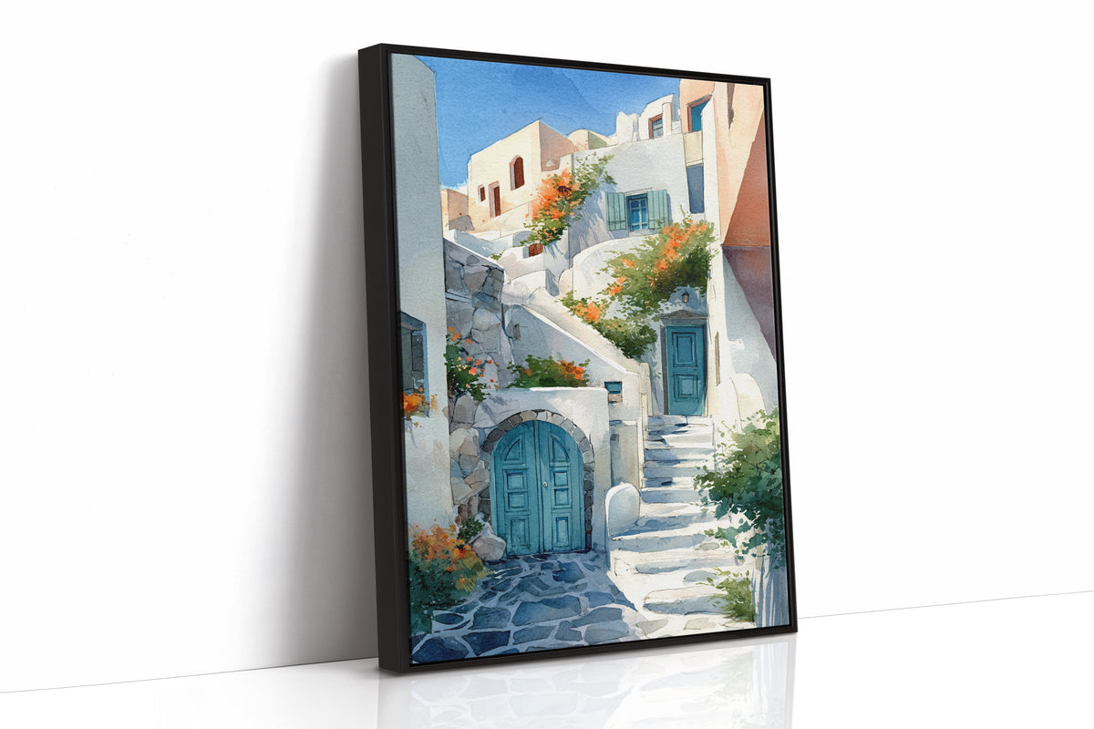Steps Through Sunlit Bougainvillea